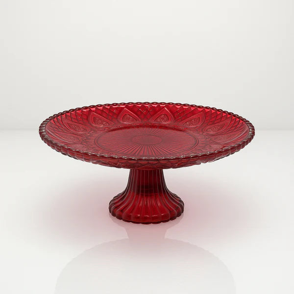 Alzatina Per Dolci - Ilary Queen- Vetro - Rosso