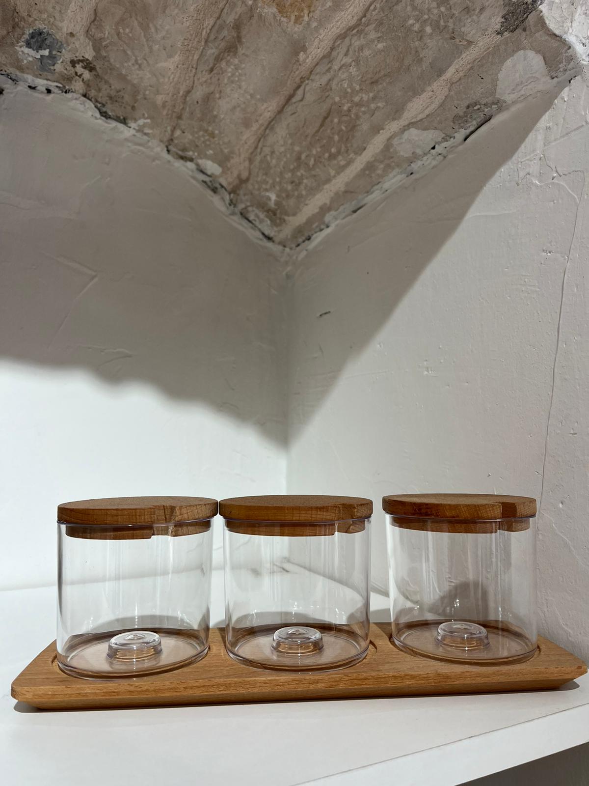 Set Finger Food - In Plastica Con Vassoio in Legno
