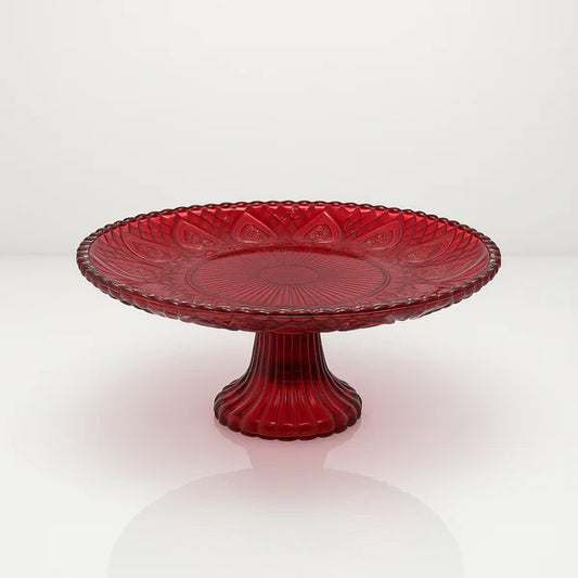 Alzatina Per Dolci - Ilary Queen- Vetro - Rosso