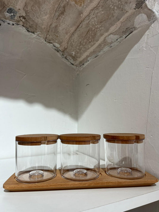 Set Finger Food - In Plastica Con Vassoio in Legno