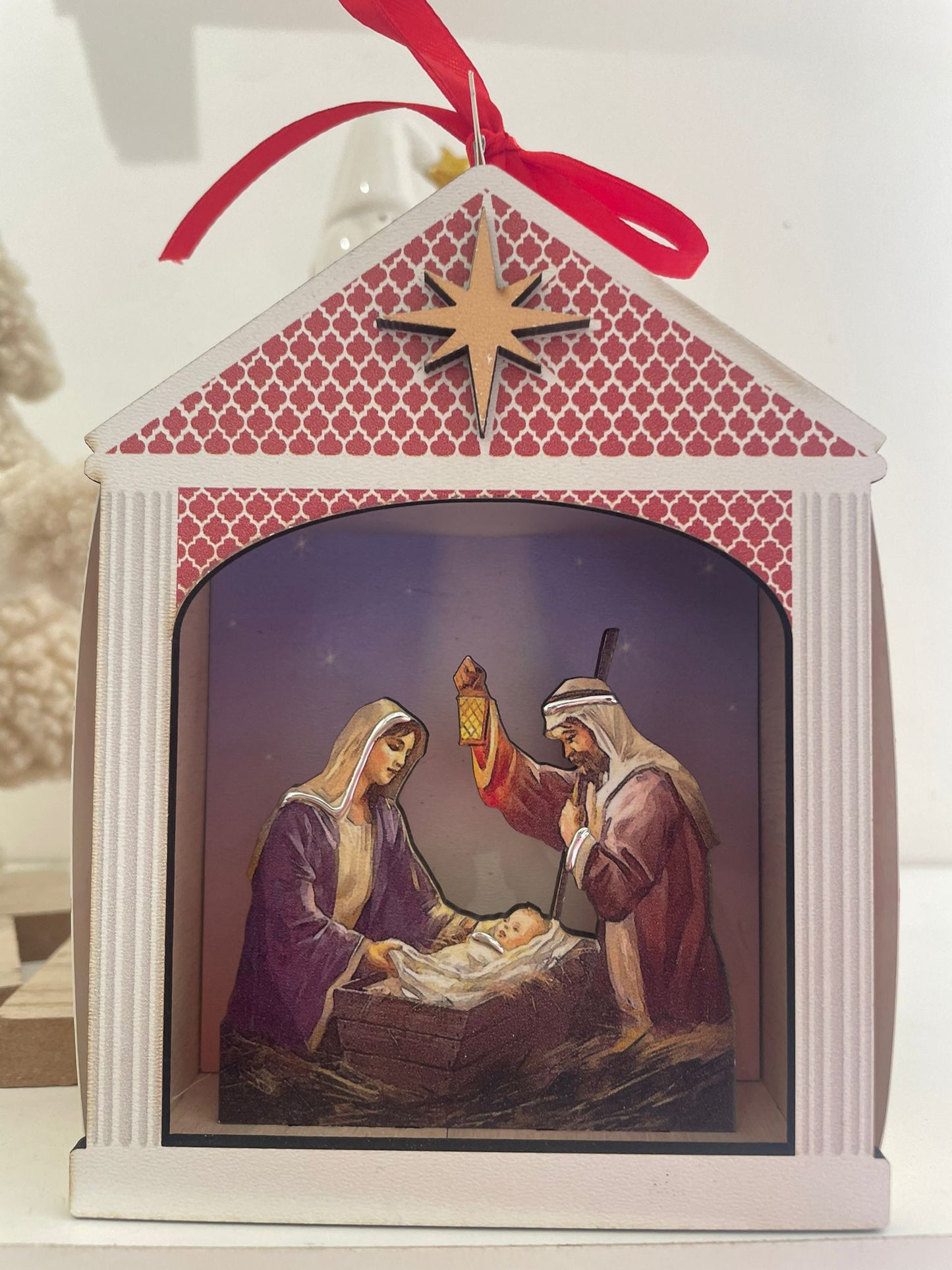 Presepe in Legno con Luce Led