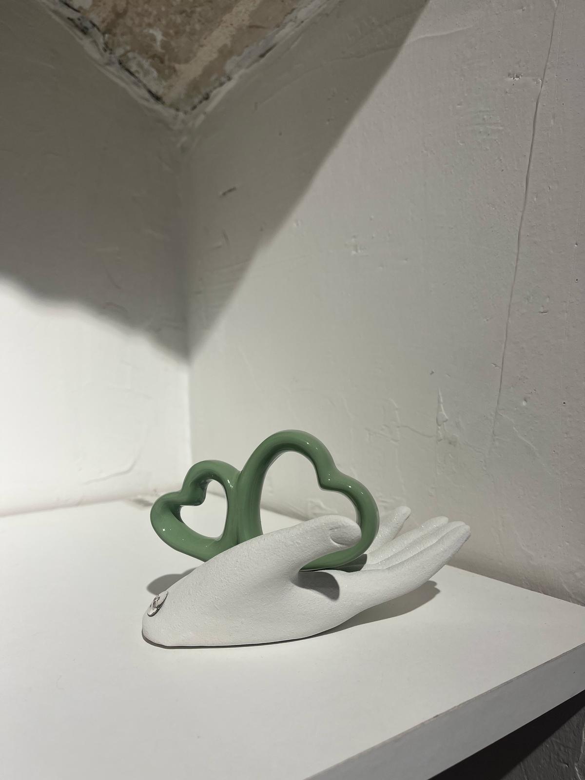 Mano con Cuori Bianco e Verde - Collezione Parigi -Ilary Queen